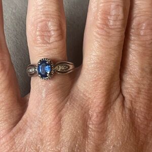 Sterling Silver kyanite multi gemstones ring size 6